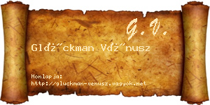 Glückman Vénusz névjegykártya